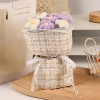 Medium-sized exquisite and unique handcrafted handicrafts, home decoration and display, creative gifts, artworks, graduation gifts, knitted mini woolen bouquets, simulated cream puffs, little chanese-style birthday gifts, kindergarten graduation bouquets Specification image
